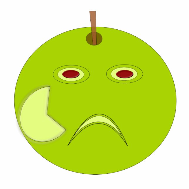 Evil Apple with Scar Halloween Photo Sculpture (Front)