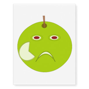 Evil Apple with Scar Halloween Tattoos