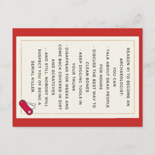 Evil Archaeologist Motivation Postcard