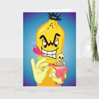 Evil Banana Peel Birthday Card by Iantos_Place at Zazzle
