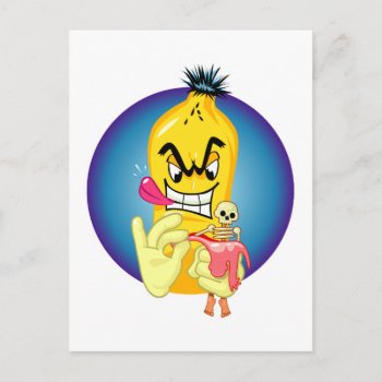 Evil Banana Peel Postcard by Iantos_Place at Zazzle