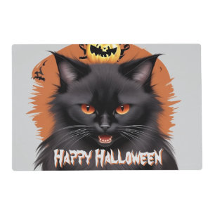 Evil Black Cat Paper Placemats