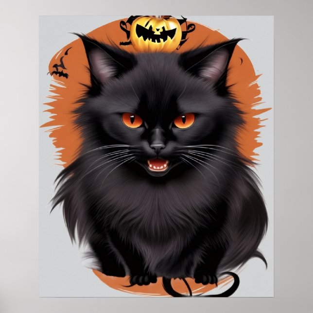 Evil Black Cat Poster Transparent Background (Front)