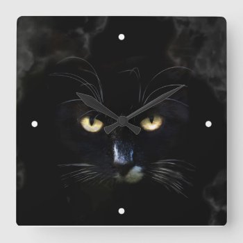 Evil Black Cat Wall Clock by GetArtFACTORY at Zazzle