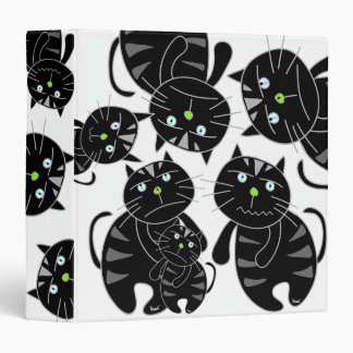 Evil Black Cat White Binder