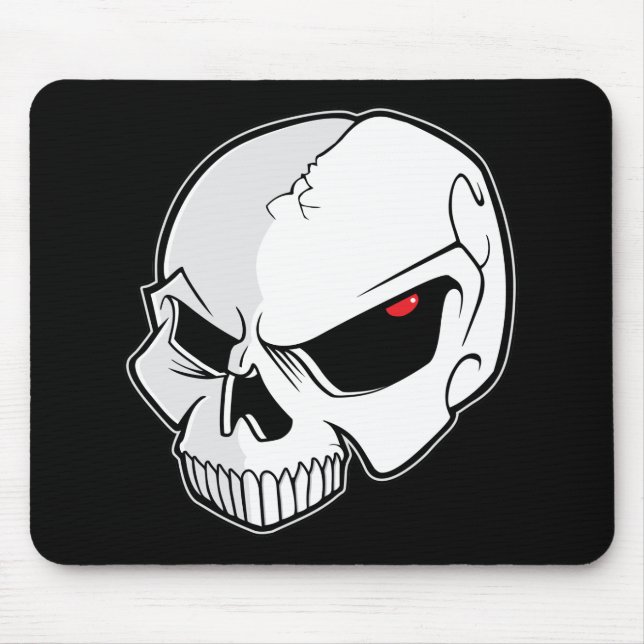 Evil Blood Red Eyeballs Skull Mouse Pad (Front)