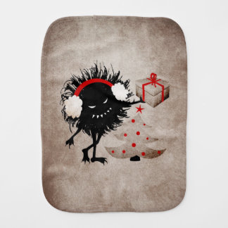Evil Bug Gives Christmas Present Burp Cloth