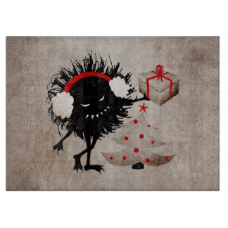 Evil Bug Gives Christmas Present Cutting Board