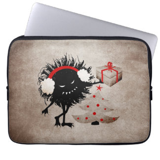 Evil Bug Gives Christmas Present Laptop Sleeve