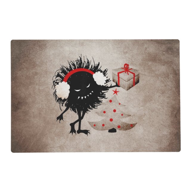 Evil Bug Gives Christmas Present Placemat (Front)