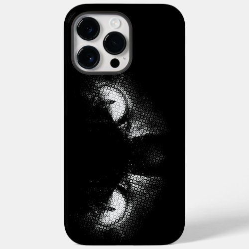 Evil cat eyes half tone black and white graphic Case_Mate iPhone 14 pro max case