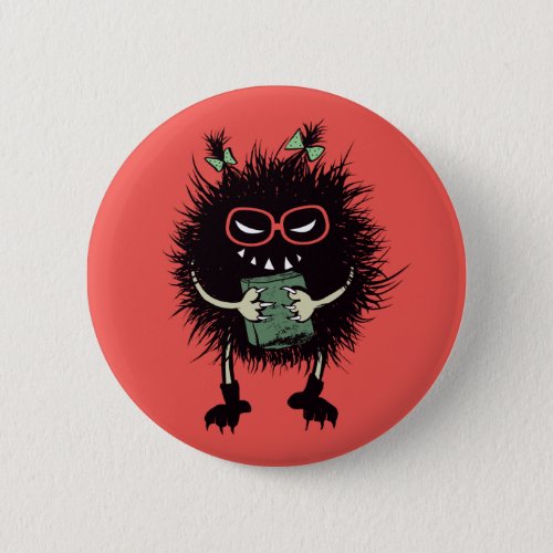 Evil Character Gothic Book Lover Button