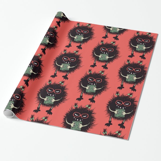 Evil Character Gothic Book Lover Wrapping Paper (Unrolled)