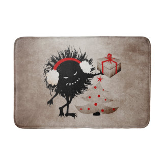 Evil Christmas Bug - Tree And Present Bathroom Mat
