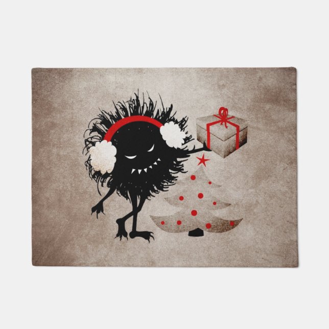Evil Christmas Bug - Tree And Present Doormat (Front)