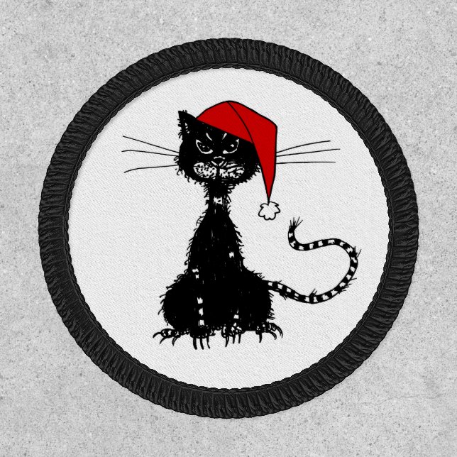 Evil Christmas Cat Black Kitty Patch (Front)
