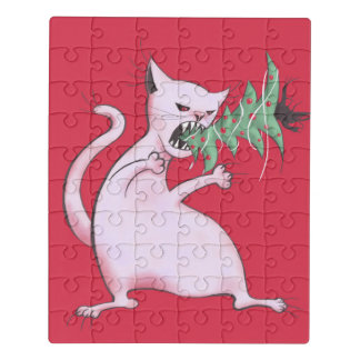Evil Christmas Cat - Funny Holiday Jigsaw Puzzle
