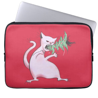 Evil Christmas Cat - Funny Holiday Laptop Sleeve