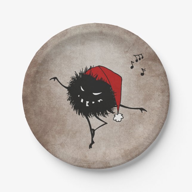 Evil Christmas Character Creepy Cute Paper Plates (Front)