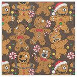 Evil Christmas Horror Movie Gingerbread Men Fabric