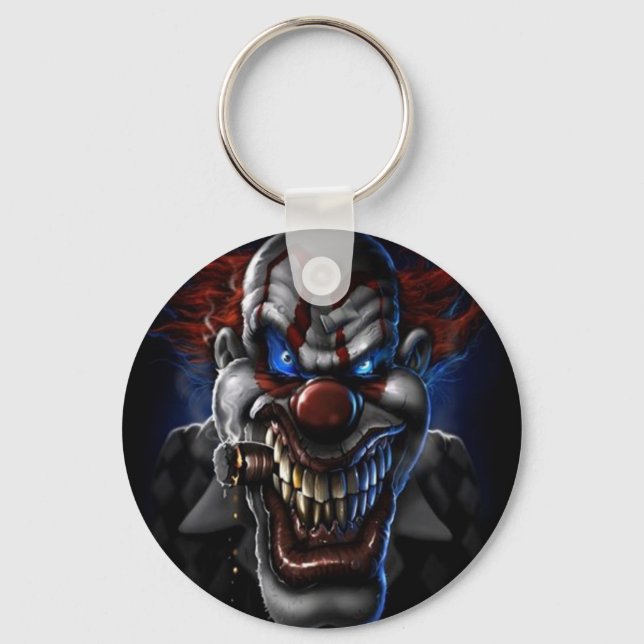 Evil Clown And Cigar Keychain (Front)