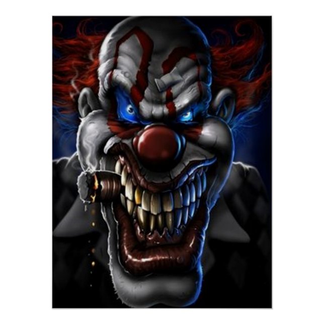 Evil Clown and Cigar Poster (Front)