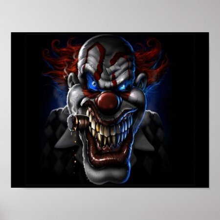 Evil Clown And Cigar Poster