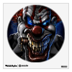 Evil Clown and Cigar Wall Sticker