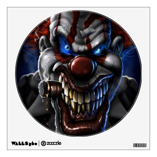 Evil Clown and Cigar Wall Sticker (Front)
