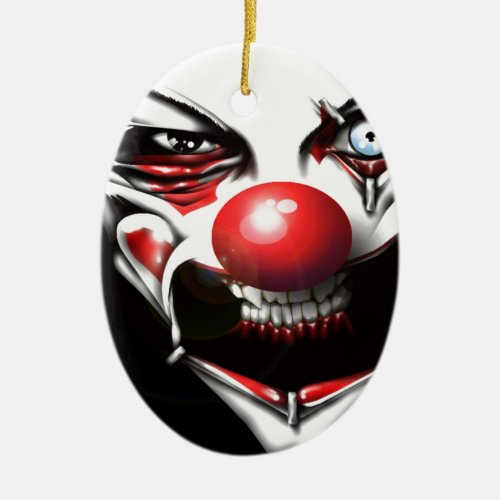 Evil Clown Ceramic Ornament