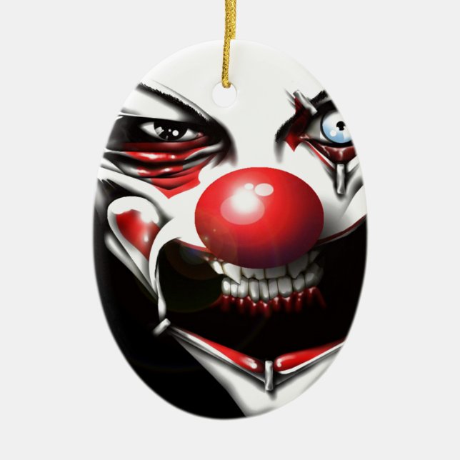 Evil Clown Ceramic Ornament (Front)