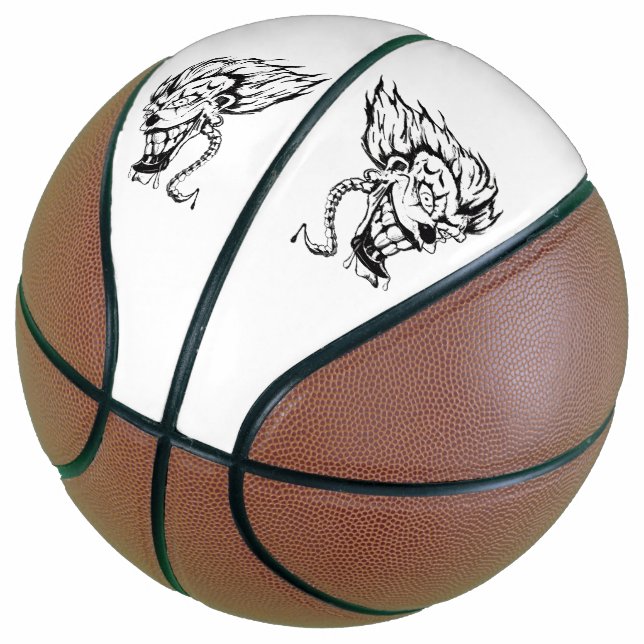 Evil clown Custom Fullsize Basketball (Angled)