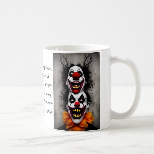 Evil Clown Dark Art and Scary Quote  Coffee Mug