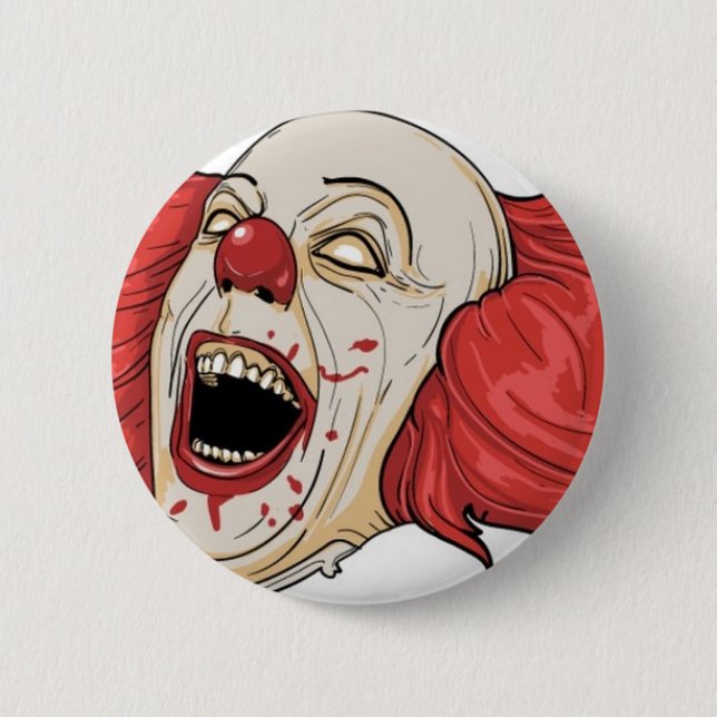 Evil clown design pinback button (Front)