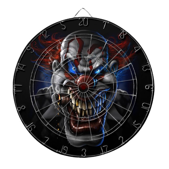 Evil Clown Face Dart Board (Front)
