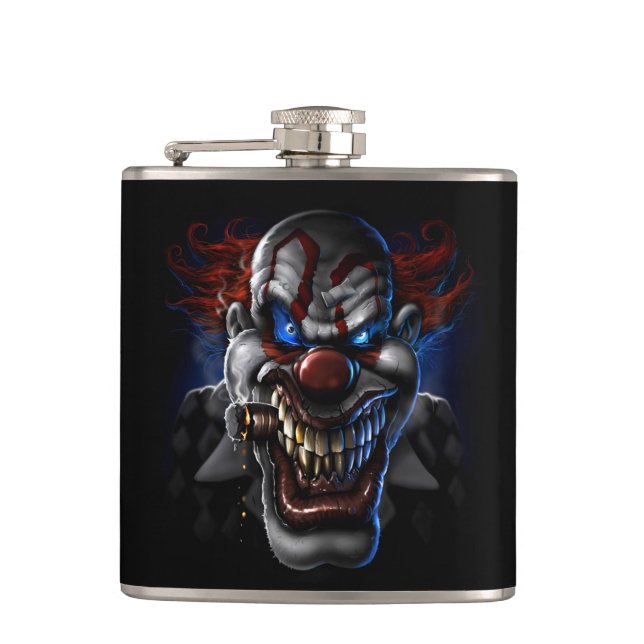 Evil Clown Face Flask (Front)