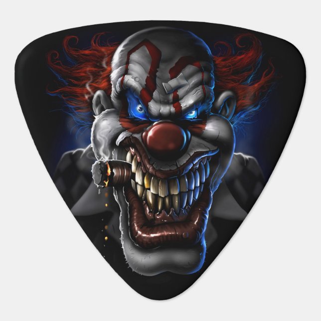 Evil Clown Face Guitar Pick (Front)