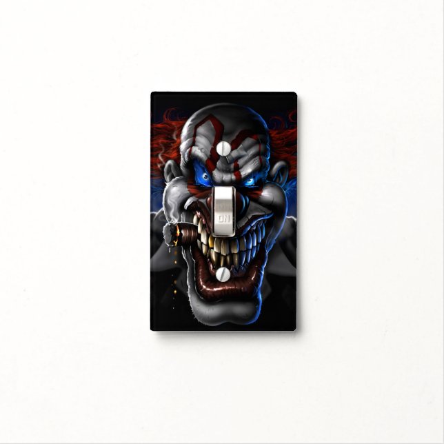 Evil Clown Face Light Switch Cover (In Situ)