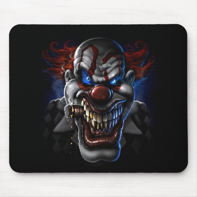 Evil Clown Face Mouse Pad (Front)