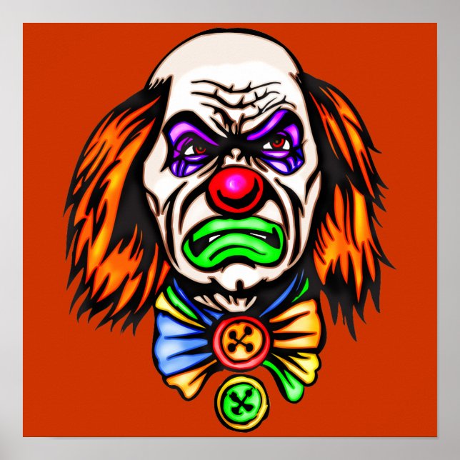 Evil Clown Face Poster (Front)