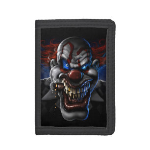 Evil Clown Face Tri-fold Wallet