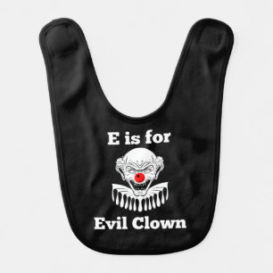 Evil Clown Funny Alphabet Baby Bib