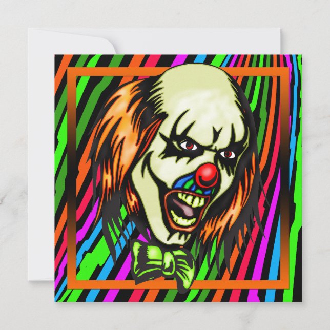 Evil Clown Halloween Party Invitation (Front)