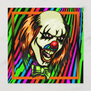 Evil Clown Halloween Party Invitation