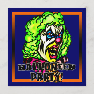 Evil Clown Halloween Party Invitation