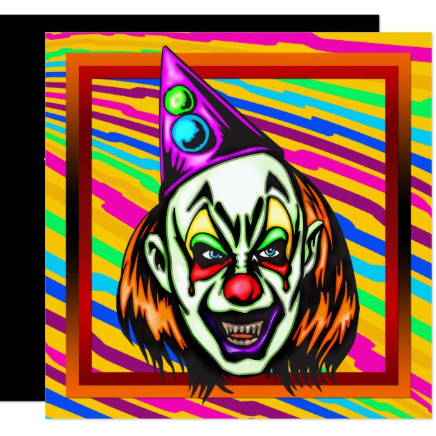 Evil Clown Halloween Party Invitation