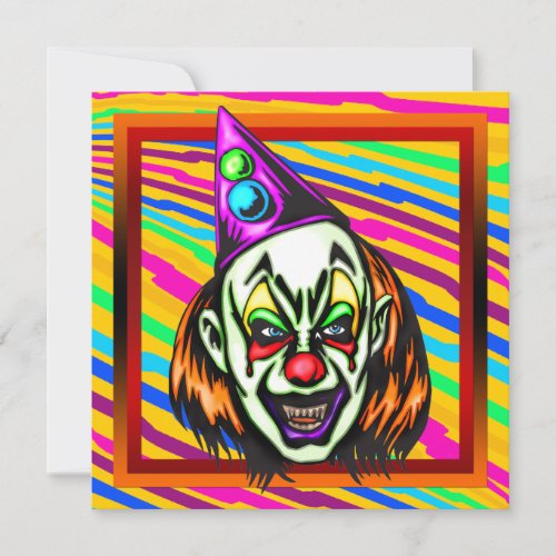 Evil Clown Halloween Party Invitation