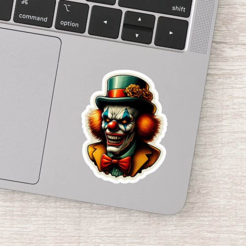 Evil Clown Head Sticker