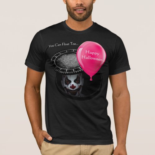 evil clown in drain with red balloon halloween 2 T_Shirt