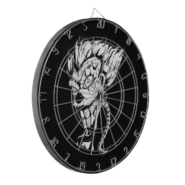 Evil clown Metal Cage Dartboard With Darts (Front Left)